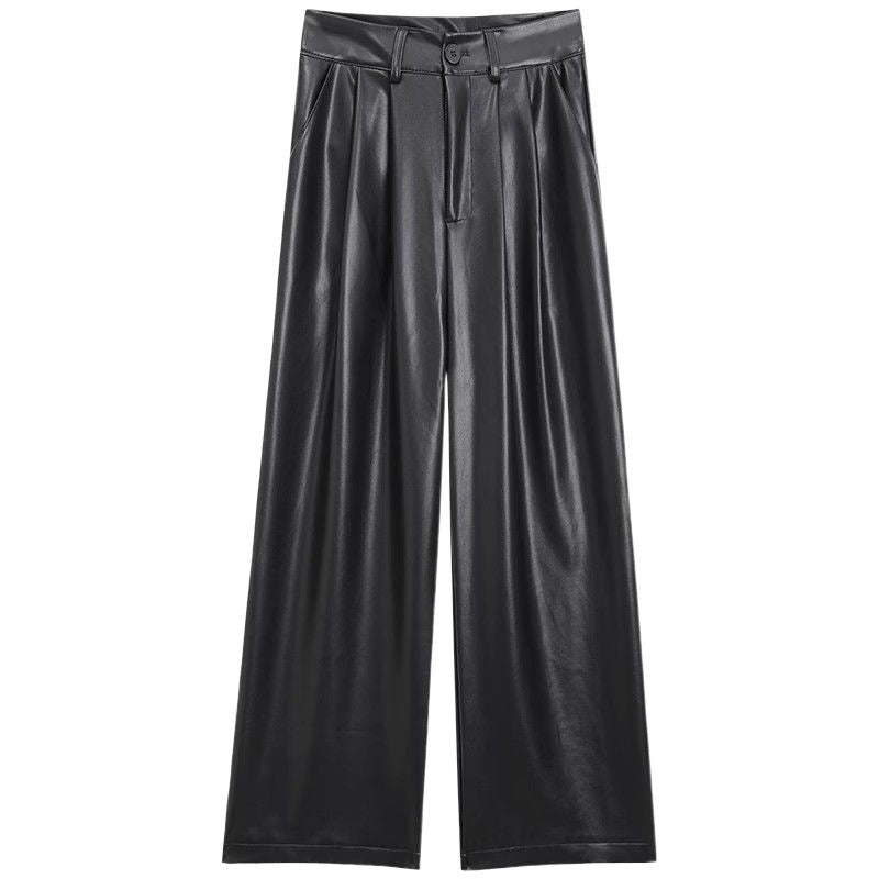 Pantaloni casual larghi dritti effetto snellente da donna